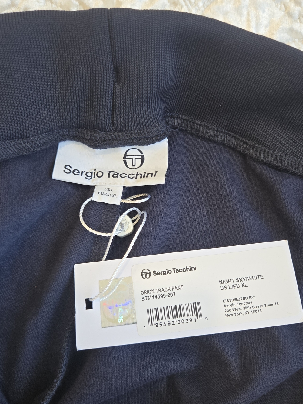 Sergio Tacchini Black Dress-Style Track Pants with White Logo - Picture 6 of 7